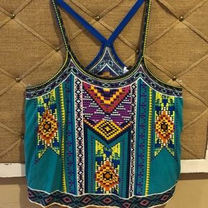 Yasada Aztec Print Racerback Top